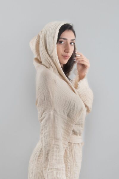 REİNA TEKS Peshtemal Μπουρνούζι Cotton Beach Ύφασμα μουσελίνας χωρίς μοτίβο 1 τεμάχιο Unisex Beachwear Kimono Kaftan