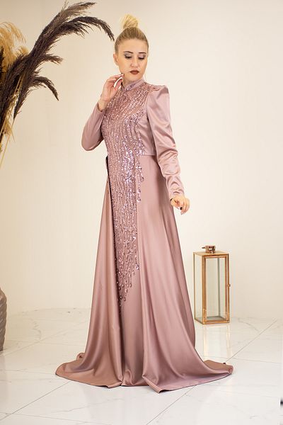 Surikka Βραδινό φόρεμα Hijab με ουρά