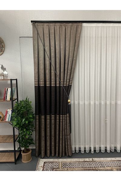 Perdestanbul Since 2022 NEW DEEP PANEL FON CURTAIN 1/3 PLEATED NON-WRINKLE MEDIUM TOGGLE DETAIL FON CURTAIN