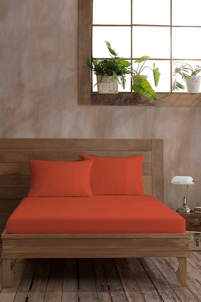 Elart Ranfors Cotton Fitted Single Bed Sheet 100x200cm Pomegranate Flower