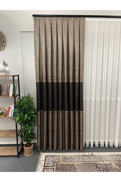 Perdestanbul Since 2022 NEW DEEP PANEL FON CURTAIN 1/3 PLEATED NON-WRINKLE MEDIUM TOGGLE DETAIL FON CURTAIN