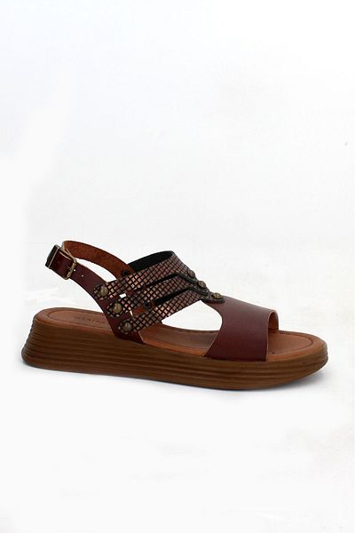 Deripabuc Women's Leather Sandals Genuine Leather Brown X6 - Dp-2095