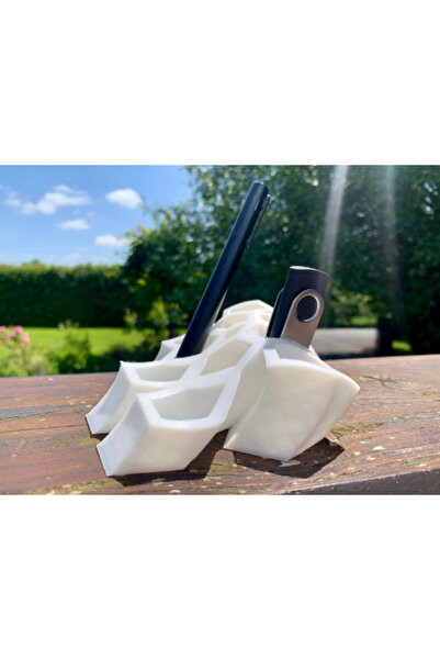 BYD3DTEKNO حامل أقلام بتصميم هندسي، قلم متعدد الأغراض، ممحاة، منظم ذاكرة USB،...