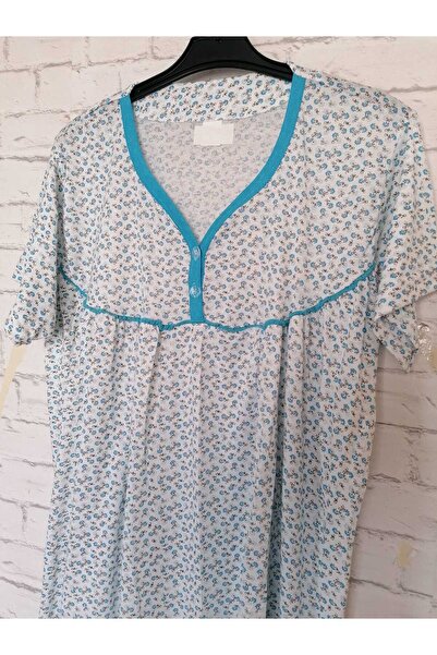 anne moda ankara Cămașă de noapte întreagă de vară din bumbac subțire cu mânecă scurtă