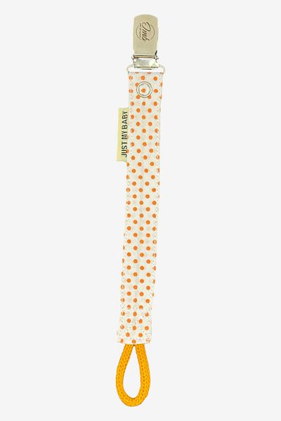 JMB Just My Baby 3-Piece Orange Floral Patterned Pacifier Strap - Washable - Cotton