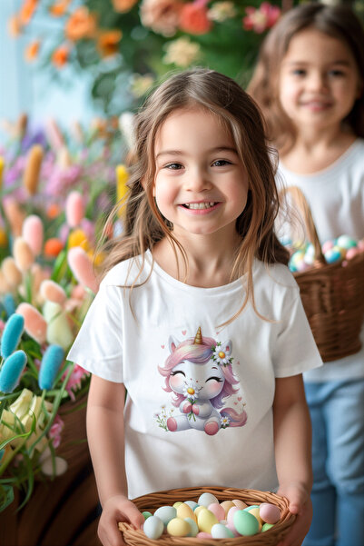 MAGORS Pony Štampano okrugla kragna Dete T-shirt - Papatyalı