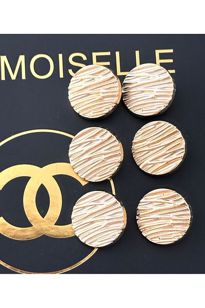 ODDA TASARIM ATÖLYESİ Light Gold Branch Patterned Coat-Jacket and Button Set