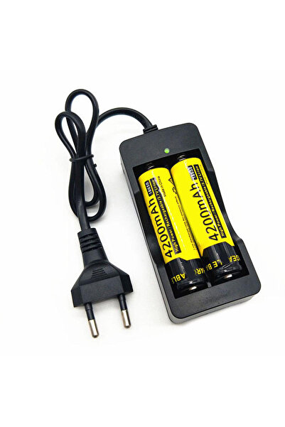 Microcase Çift Yuvalı Lityum İyon Şarj Edilebilir Pil Şarj Aleti 18650 3.7V-A...