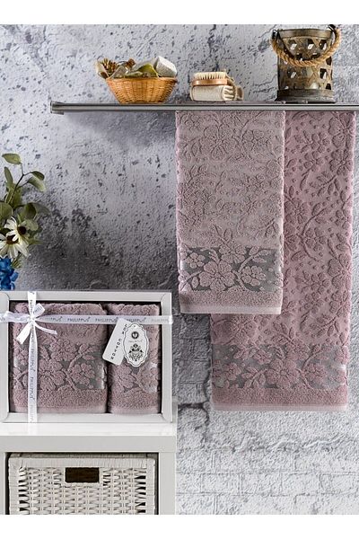 A.Z.H. Mommy Libya Gift and Dowry Trend Cotton 2 τεμαχίων, Σετ πετσετών μπάνιου (50X90 1 ΤΕΜ, 70X140 1 ΤΕΜ) Σε κουτί