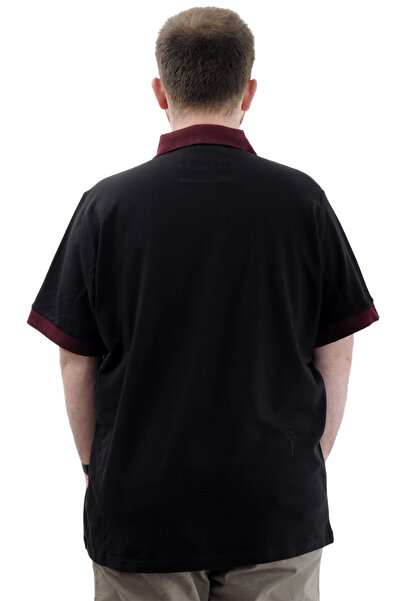 ModeXL Ανδρικό μπλουζάκι με λαιμόκοψη μεγάλου μεγέθους - Κέντημα, UNION MADE, Μαύρο U24332