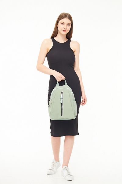 morpelikan Light Green Women's Backpack - Zipper Detailed and Multi-Compartment