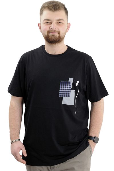 ModeXL Ανδρικό μπλουζάκι με στάμπα με λαιμόκοψη - Mode XL, Plus Size, Μαύρο GARNILI U24045