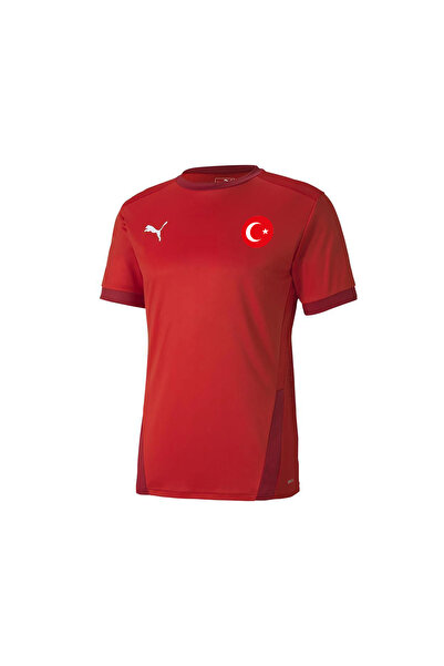 Puma Euro 2024 Türkiye Milli Antrenman Taraftar T-shirt Spor Forma Kırmızı Beyaz