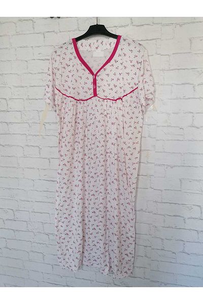 anne moda ankara Κοντομάνικο Ολόσωμο Καλοκαιρινό Λεπτό Βαμβακερό Νυχτικό