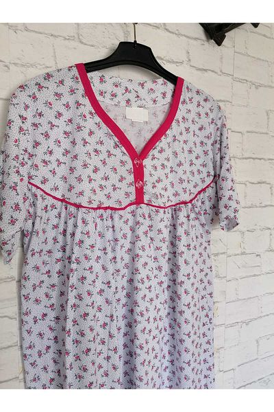 anne moda ankara Short Sleeve Full Summer Thin Cotton Nightgown