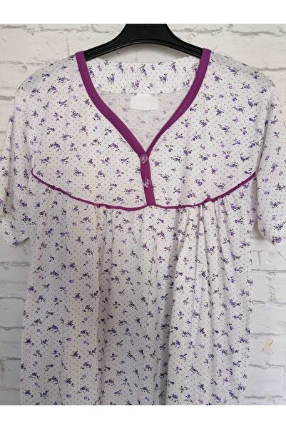 anne moda ankara Short Sleeve Full Summer Thin Cotton Nightgown