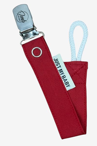 JMB Just My Baby Pacifier Strap - 3-Piece - Red/Cherry Pattern/Green - Washable - Cotton