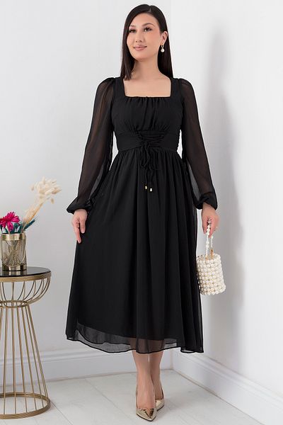 PULLIMM Rochie din șifon cu șireturi - GRS3264