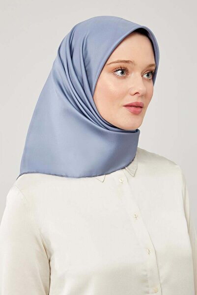 Levidor Короткий синій однотонний трендовий шарф з поліестеру