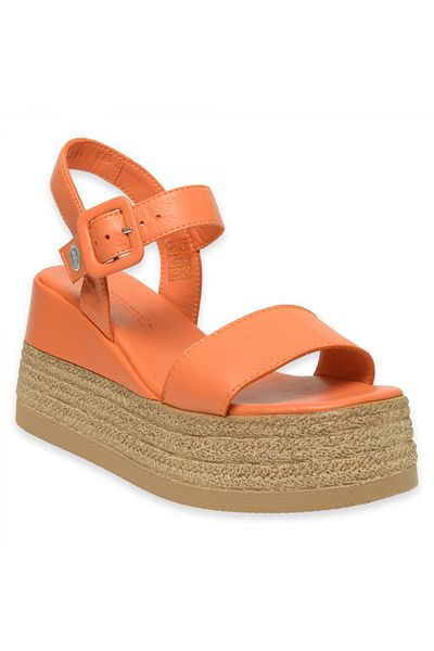 Mammamia D24Ys-1745Z Coral Colored Wedge Heel Women's Sandals
