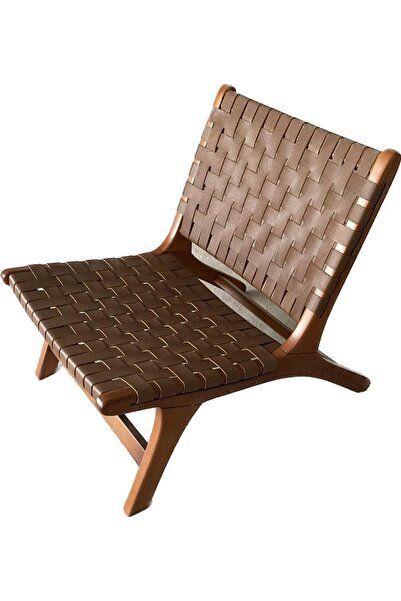 NAPOLYON Gerçek Deri Örgü Kahverengi Berjer 2