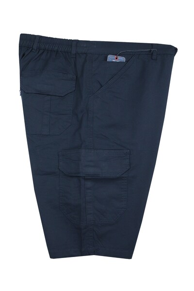 marufshop Erkek Büyük Beden 115 Kilo-185 Kilo Arası İçin Uygun Kargo Cepli Gabardin Şort Dekons Lacivert