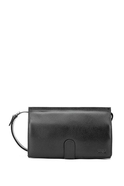 Tamer Tanca Genuine Leather Black Men's Handbag