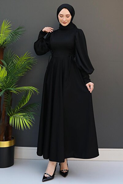 Genel Markalar İp Kuşaklı Elbise Siyah