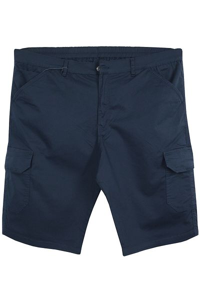 marufshop Plus Size Men's Gabardine Shorts - 115-185 Kilo, Cargo Pocket and Navy Blue Dekons