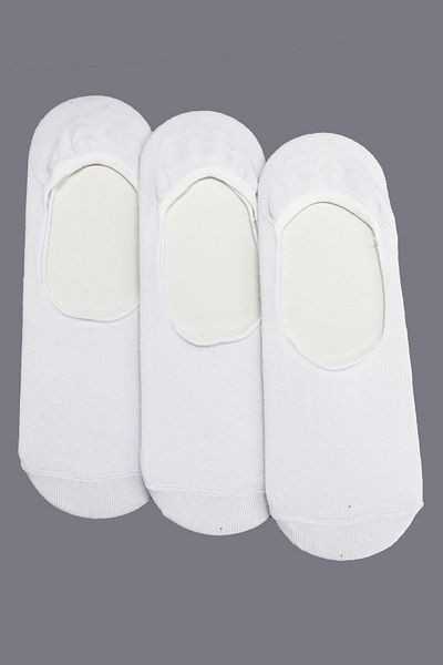 TENA White Silicone Men's Ballerina Socks Set of 3
