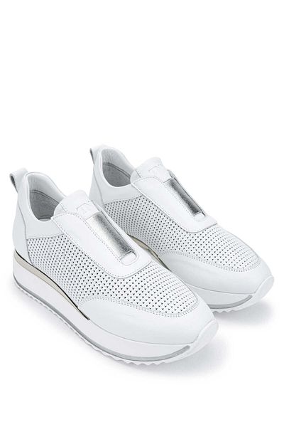 Tamer Tanca White Genuine Leather Women's Sneakers - Sports Shoes