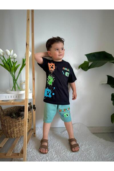 MİNİKO KİDS Minecraft set pamučnih šortsa za dečake sa uzorkom