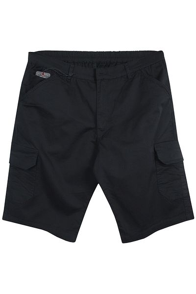 marufshop Men's Plus Size Black Gabardine Shorts - 115-185 Kilo Cargo Pocket