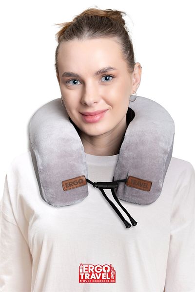 Viscofoam Ergo Tourism Pillow with Visco Neck Support - Gray