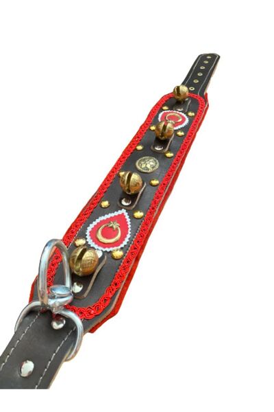 Sürmeli Tasma Zilli Deri Kangal Köpek Tasması