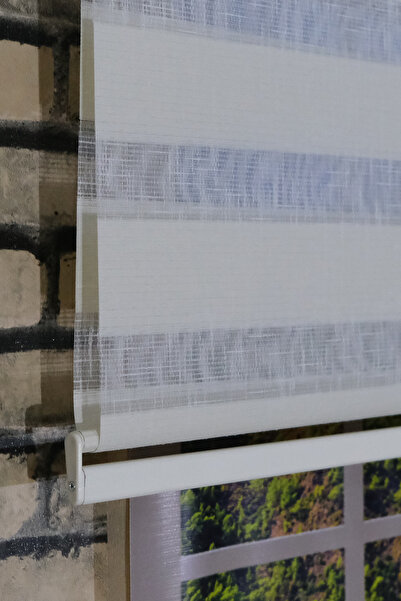 SAMPERSAN KREM KIRÇILLI ÜST KALİTE ZEBRA PERDE