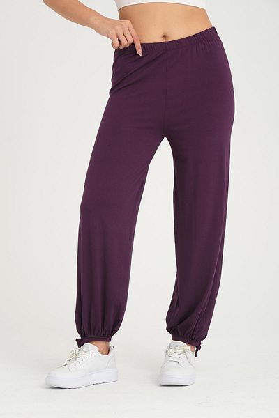 ESPİNA Women's Large Size Purple Loose Trousers Shalwar