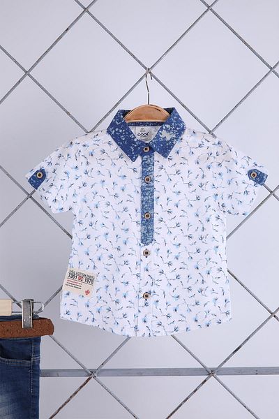 Babyhola Cămașă din bumbac Pantaloni denim Costum de sărbătoare pentru copii 22356