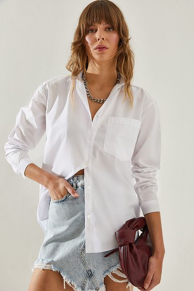 Bianco Lucci Fit Cut Single Pocket Women's Shirt -60251350