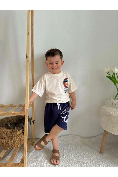 MİNİKO KİDS Boy's Cotton Shorts Set - Patterned