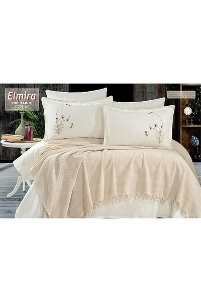 Capital Home 4-Piece Stone Color Double Pique Set