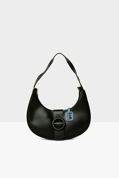 Bagmori Black Women's Baguette with Oval Accessories - M000008479
