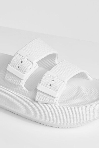 OZYO Papuci de plajă de vară Lily White cu bandă dublă Eva Platfrom