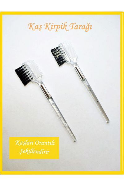 newnet 2-Piece Glitter Eyebrow Eyelash Combing Brush