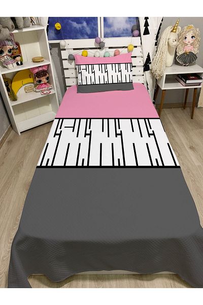 yok yok evim eve dair her şey Single Pink Piano Pique and Pillowcase
