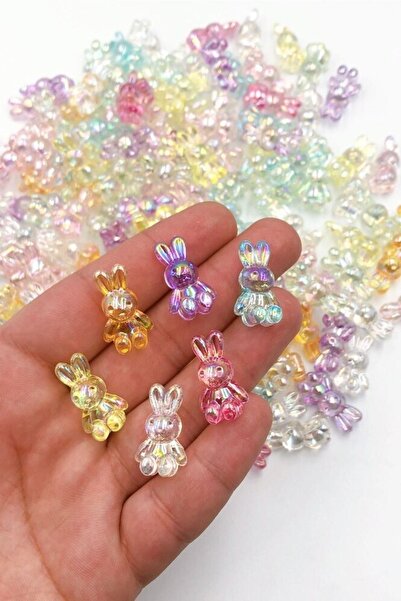 ella'nın çarşısı 20 de bucăți de mărgele acrilice în formă de iepure. Materia...