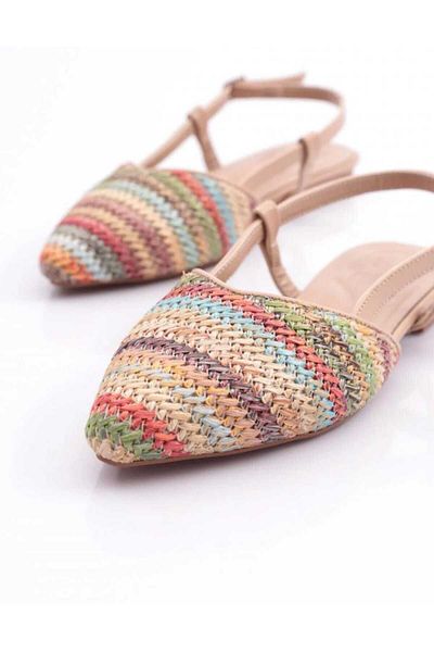 MİSS PARK MODA صندل أزياء بيج سترو ستون بارك
