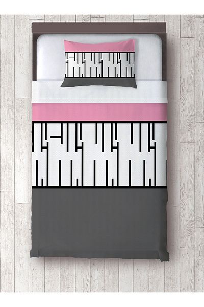 yok yok evim eve dair her şey Single Pink Piano Pique and Pillowcase