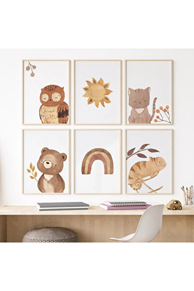 TABLOX Set de pictură MDF cu aspect de cadru cu 6 piese cu design special - D...