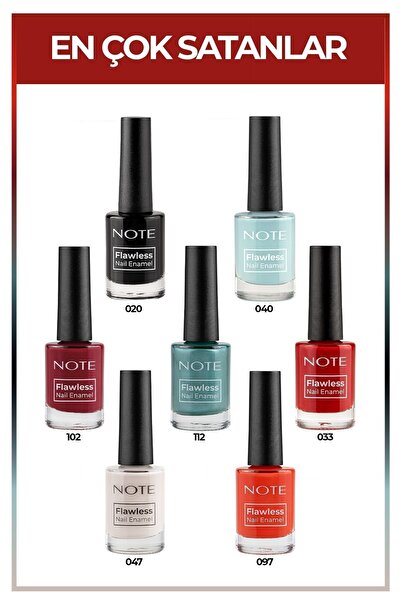 NOTE Nail Flawless 7'li En Çok Satanlar Oje Seti